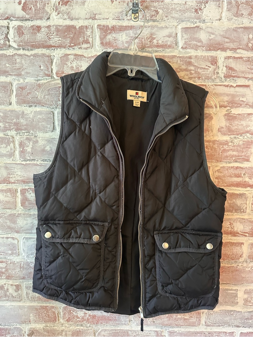 Woolrich Black Quilted Puffer Vest